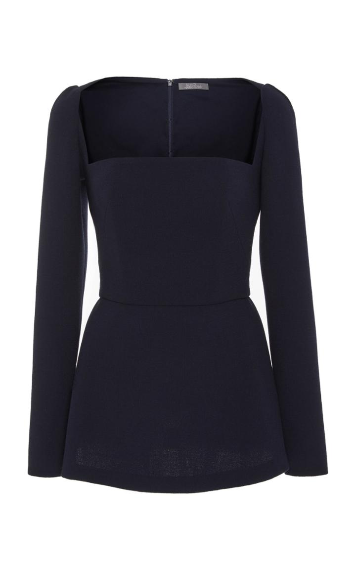 Lela Rose Open Neck Peplum Top