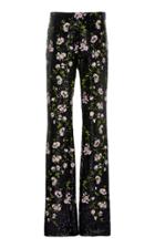 Giambattista Valli Sequin Embroidered Flared Leg Pants With Floral Appliques