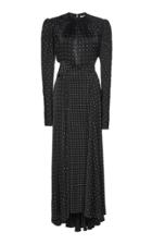 Paco Rabanne Rhinestone Embroidered Satin Maxi Dress