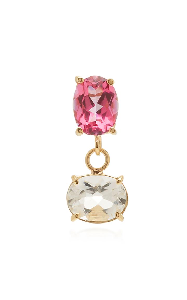 Carole Le Bris Perez Single Marie-antoinette Double Tourmaline And Topaz Stud