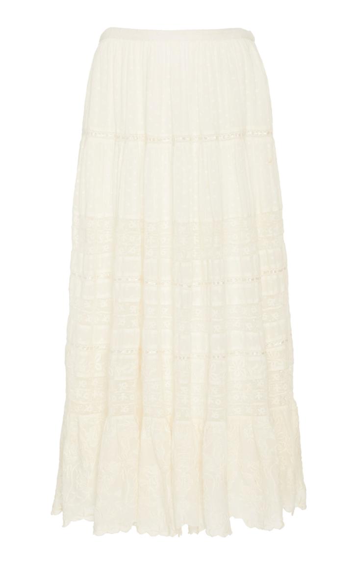 Moda Operandi Loveshackfancy Donna Cotton Maxi Skirt Size: P