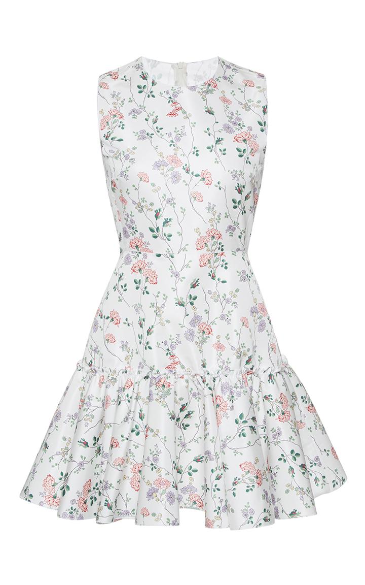 Giambattista Valli Floral Print Trumpet Mini Dress