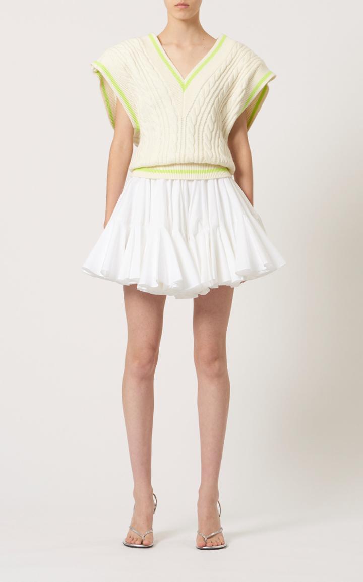 Moda Operandi David Koma Flounce Cotton Skater Skirt
