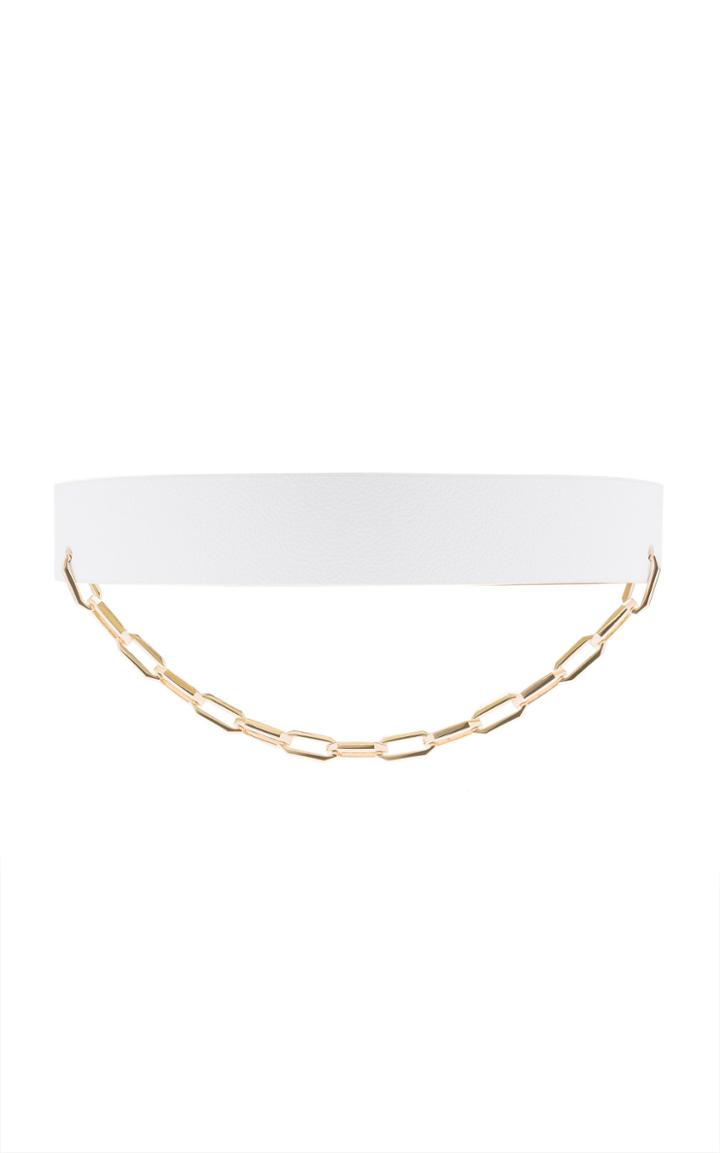 Maison Vaincourt Chain-detailed Wide Pebbled Leather Belt