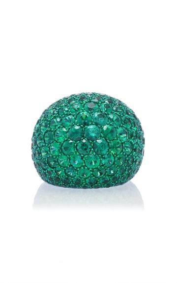 Busatti America Titanium And Emerald Ring