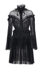 Elie Saab Long Sleeve Tulle And Lace Dress