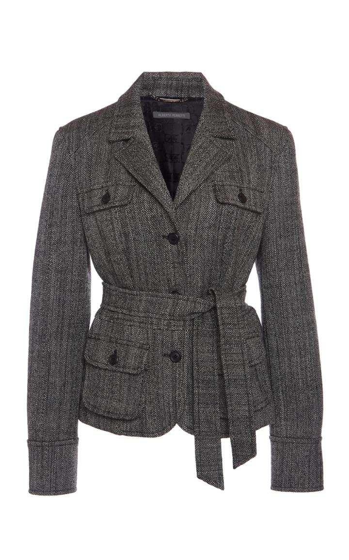 Moda Operandi Alberta Ferretti Belted Wool Jacket