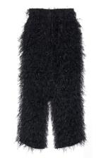 Ami Fringed Metallic-trim Midi Skirt