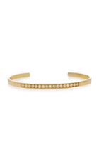 Sara Weinstock Yellow Gold White Diamond Milgrain Bangle Cuff