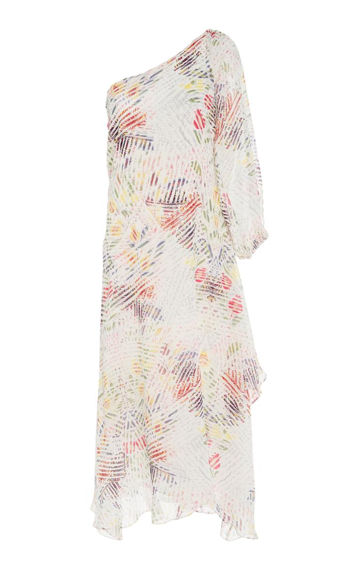 Roopa Kairav One Shoulder Printed Silk Dress