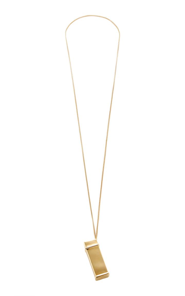 Brandon Maxwell Gold Lighter Case Necklace