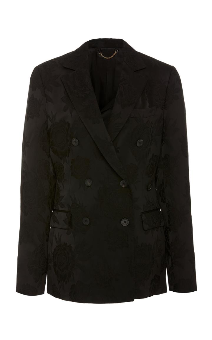 Salvatore Ferragamo Peony Jacquard Double Breasted Blazer