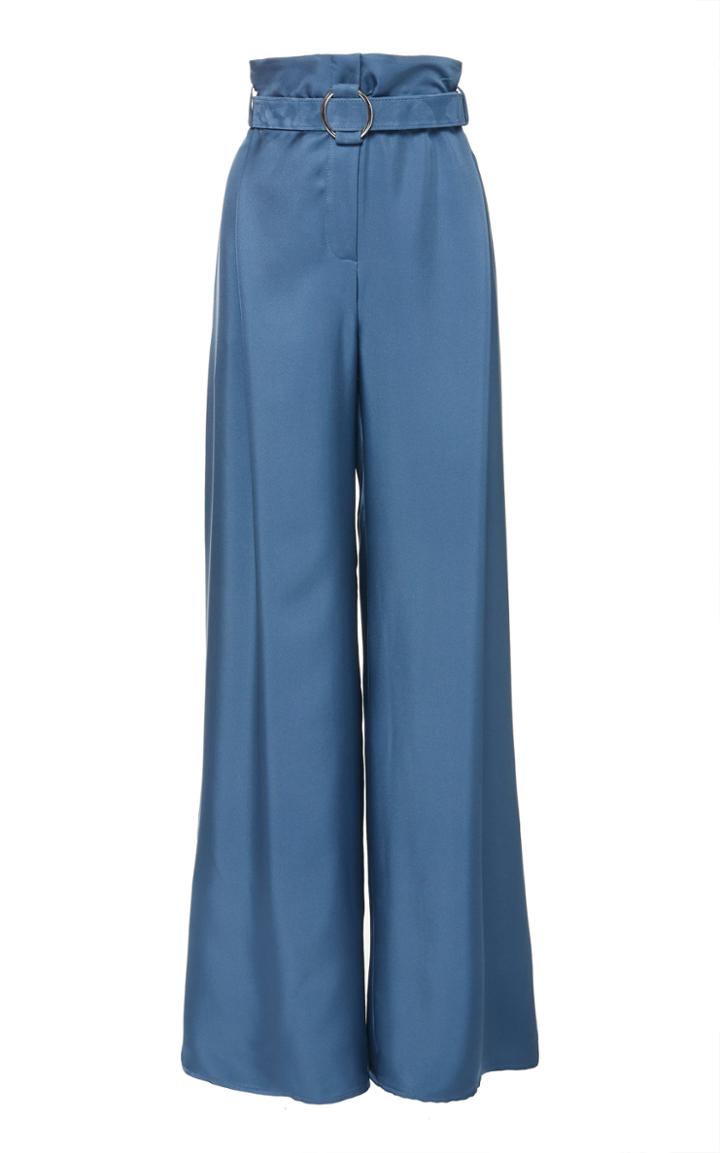 Lapointe Belted Silk-satin Wide-leg Pants