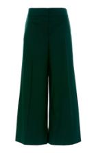 Oscar De La Renta Wide Leg Twill Pant With Pockets