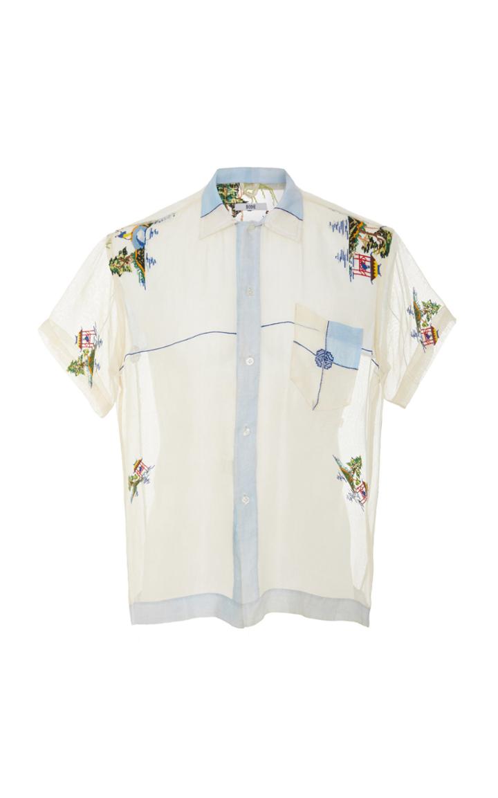 Bode Sheer Pagoda Scene Shirt