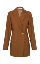 Anna Quan Sienna Double-breasted Crepe Blazer