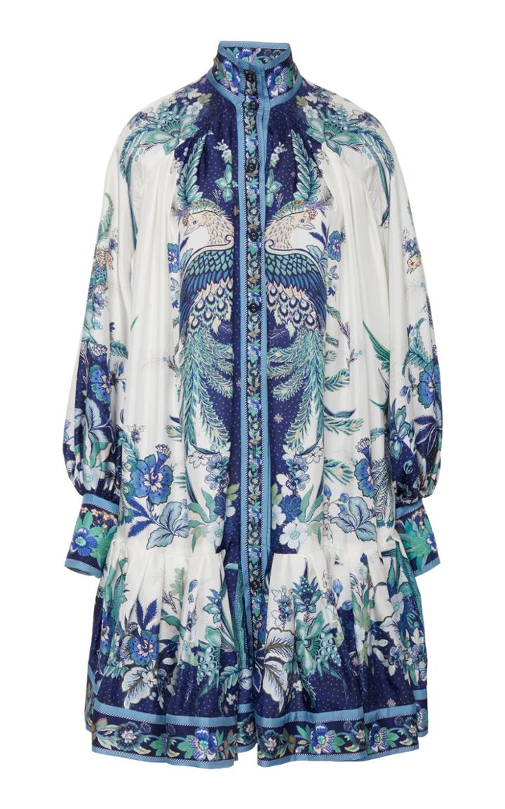 Zimmermann Glassy Printed Silk Mini Dress