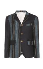 Thom Browne Unconstructed Classic Blazer In Variegated Repp Stripe Shetland