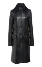 Proenza Schouler Knit Collar Lurex Leather Coat