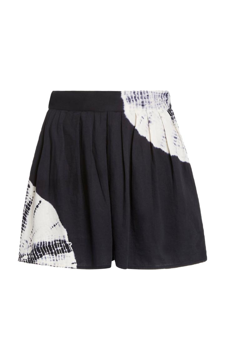 Anaak Annex Tie-dye Pleated Sateen Shorts