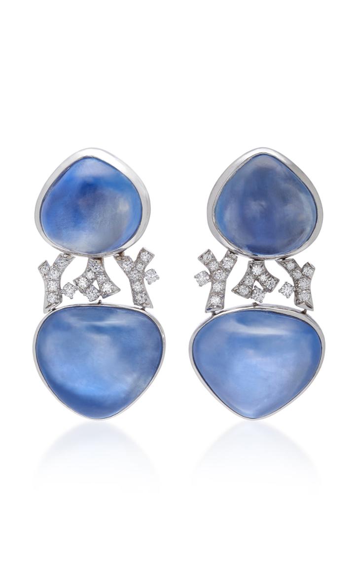 Gioia Cabochon Sapphire And Diamond Drop Earrings