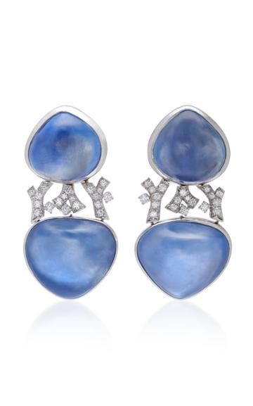 Gioia Cabochon Sapphire And Diamond Drop Earrings