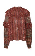 Ulla Johnson Eleni Printed Silk Blned Top Size: 12