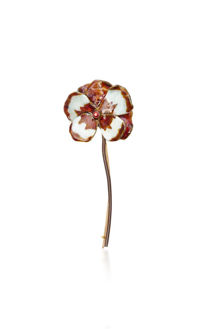 Luz Camino Burgundy Pansy Brooch