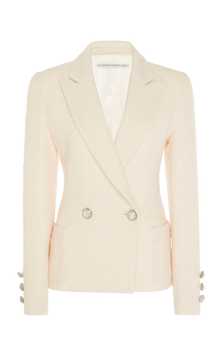 Moda Operandi Alessandra Rich Tweed Double-breasted Wool-blend Blazer Size: 36