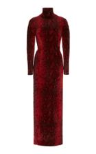 Alexander Wang Snake-print Chenille Turtleneck Midi Dress