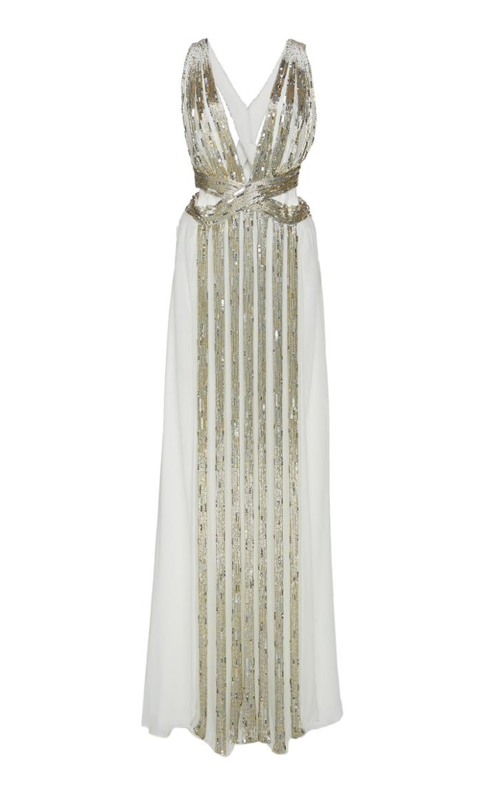 Alberta Ferretti Beaded Silk Gown