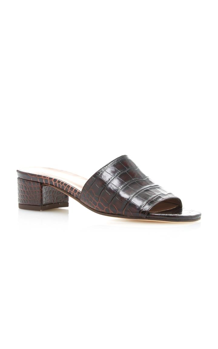 Maryam Nassir Zadeh Sophie Croc-embossed Leather Slides