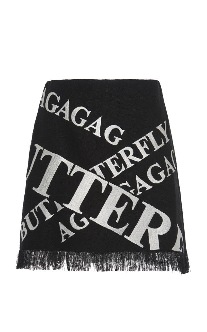 Andrew Gn Printed Fringe Mini Skirt