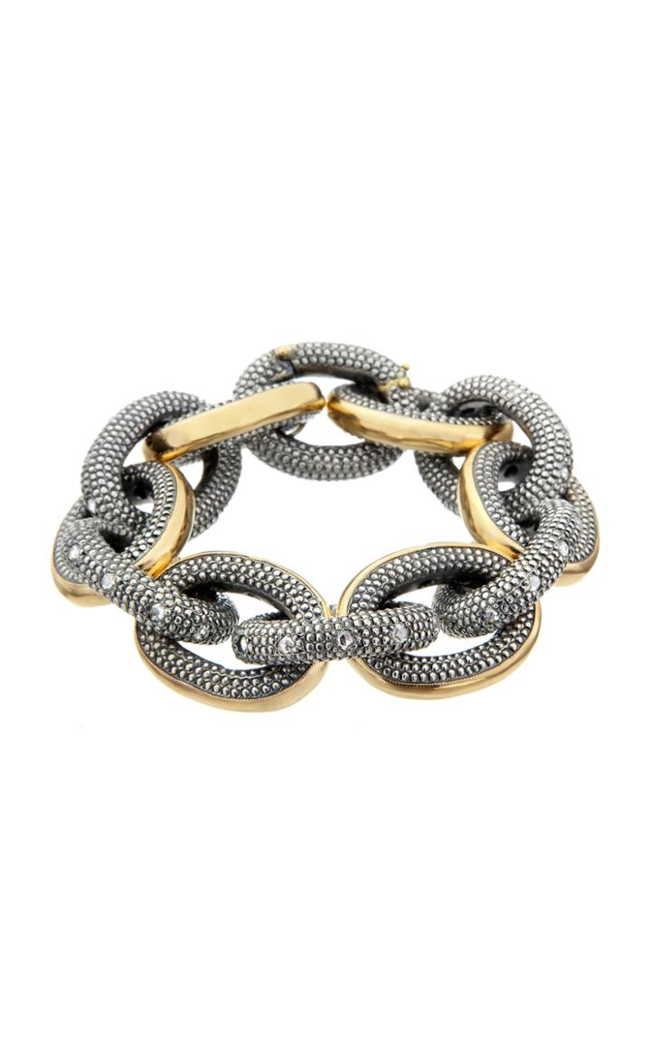 Moritz Glik 18k Yellow Gold And Blackened Silver Chain Bracelet