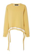 Sally Lapointe Stripe Hem Merino-blend Sweatshirt