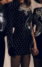 Balmain Sequin Dragon Detail Cady Dress