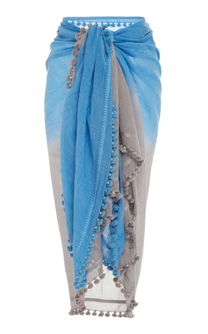 Matta Pom Pom-embellished Silk And Cotton-blend Pareo