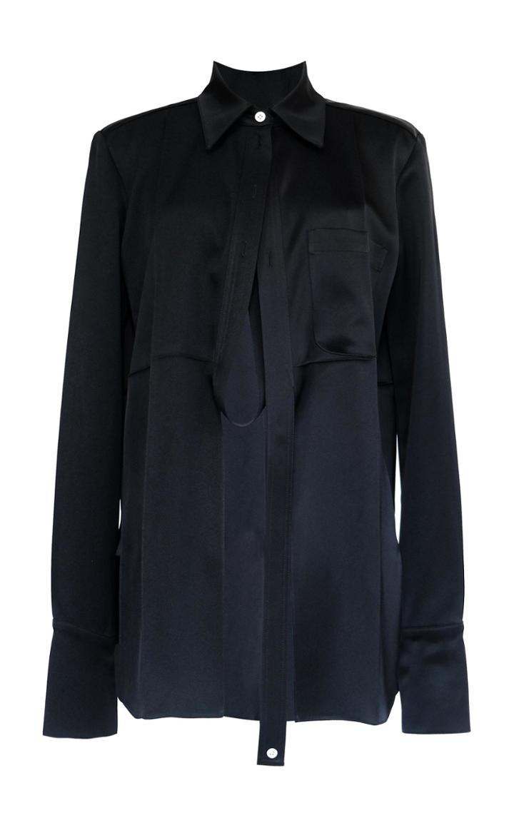 Moda Operandi Peter Do Yiru Placket-detailed Crepe Top