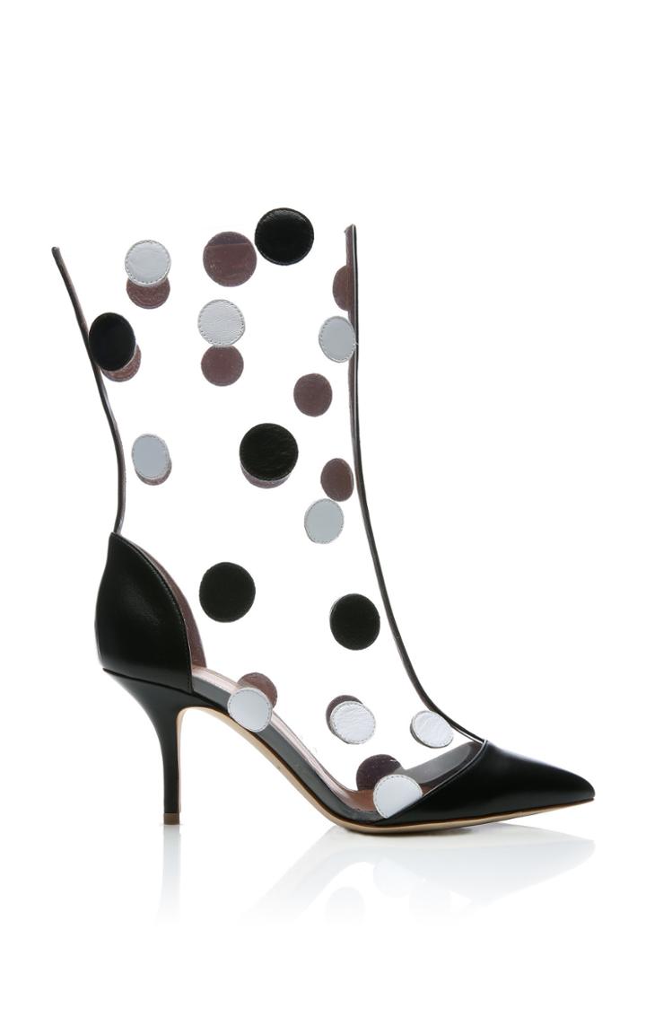 Malone Souliers X Emanuel Ungaro Katoucha Polka-dot Leather And Pvc Boots