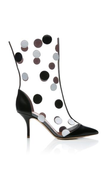 Malone Souliers X Emanuel Ungaro Katoucha Polka-dot Leather And Pvc Boots