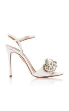 Aquazzura Wild Chain Crystal And Faux Pearl-embellished Leather Sandals