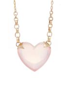 Rachel Quinn Shackled Heart 14k Gold And Rose Quartz Necklace