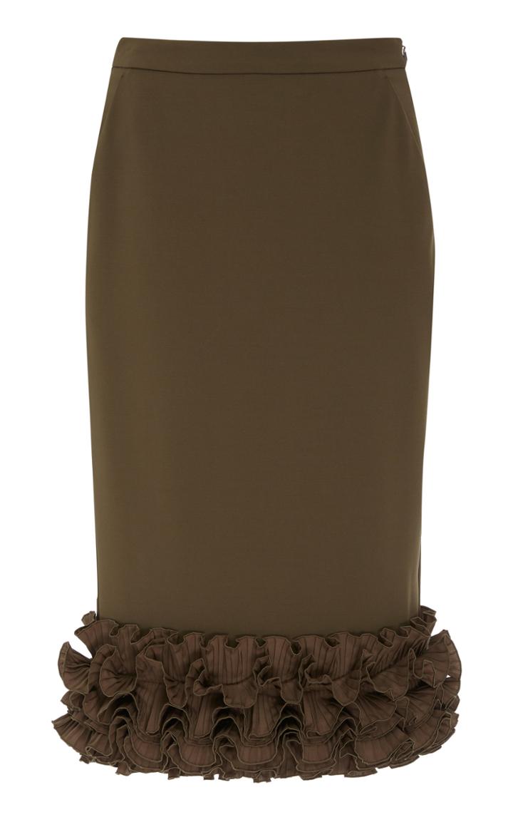 Max Mara High-waisted Ruffle-hem Midi Skirt