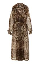 Moda Operandi Dolce & Gabbana Sheer Organza Leopard Coat Size: 38