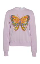 Andrew Gn Butterfly Sequined Knit Top