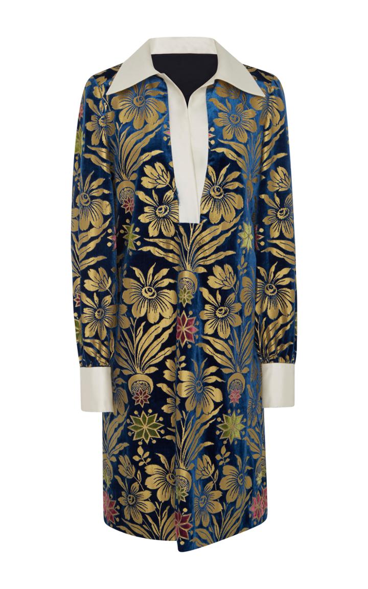 Tory Burch Thelma Foiled Velvet Dress