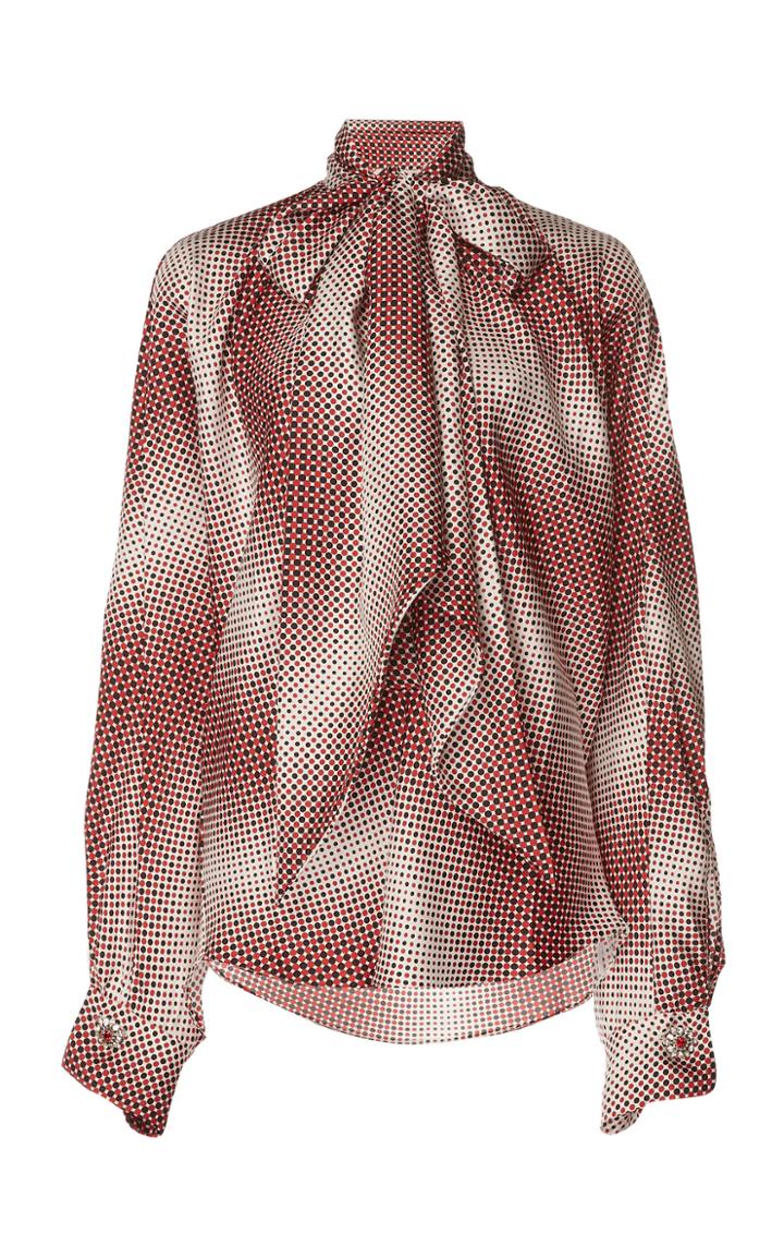 Alexandre Vauthier Tie-neck Silk Blouse