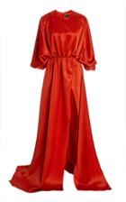 Moda Operandi Brandon Maxwell Blouson Sleeve Wool Silk Gown