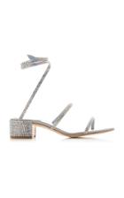 Rene Caovilla Crystal-embellished Satin Sandals Size: 35