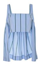 Rosie Assoulin Watteau-back Crop Cotton-blend Top